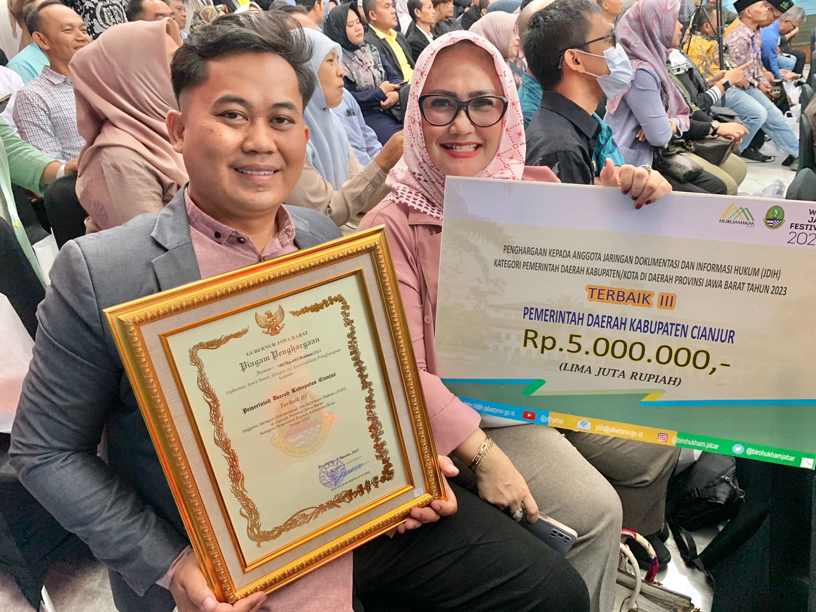 Penghargaan Pengelola JDIH Terbaik Ke III Kategori Kabupaten/Kota Provinsi Jawa Barat Tahun 2023